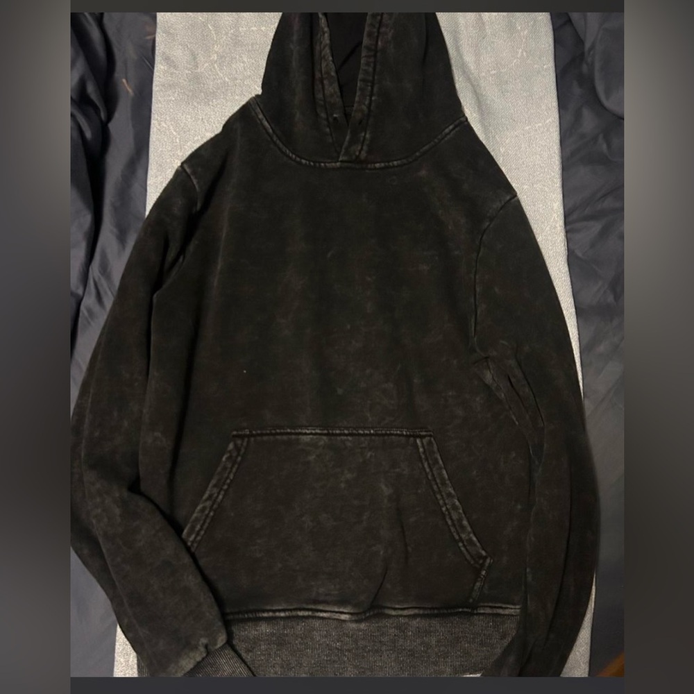 RSQ Black Washed Pullover Hoodie